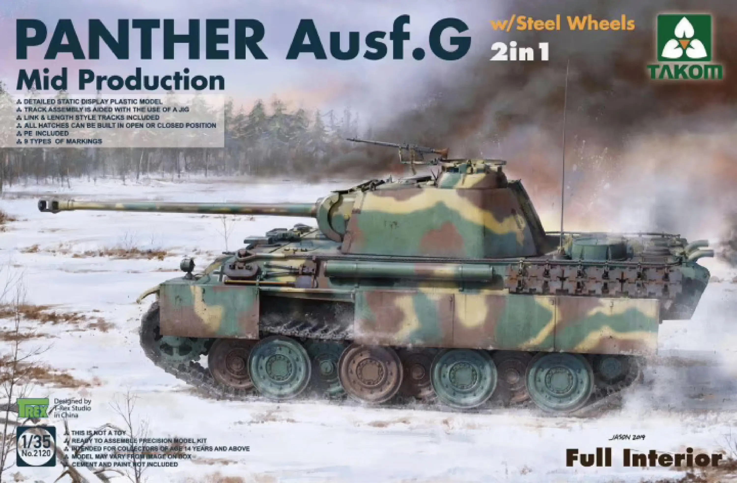 

TAKOM 1/35 Panther G Mid производство со стальными колесами 2 в 1 комплект с отслеживанием Новинка