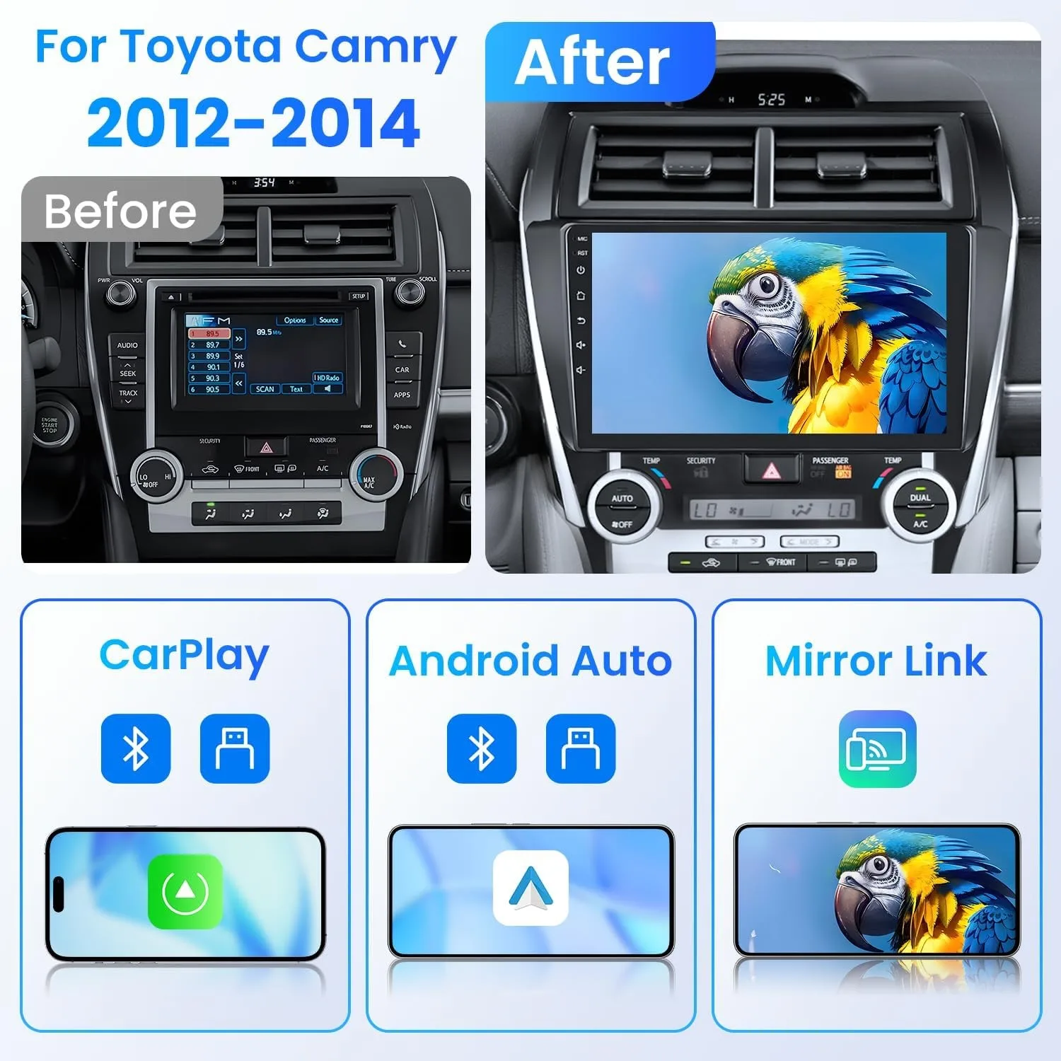Leeocar For Toyota Camry 20012-2014 Android Touch Screen Car Radio WiFi GPS Navigation Auto Carplay Multimedia Player Head Unit