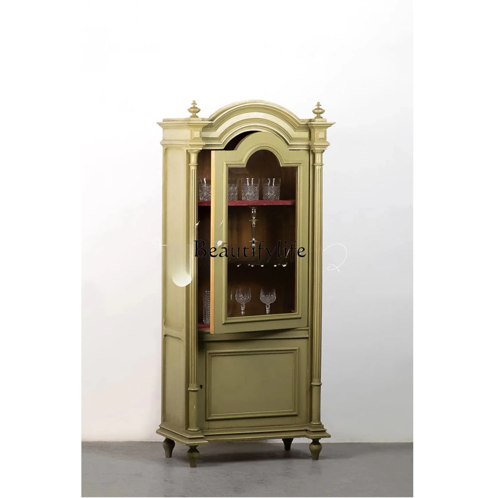 

yj7 French Fifteen Style Display Cabinet American Modern Minimalist Storage Wine Cabinet High-end Furniture Customization
