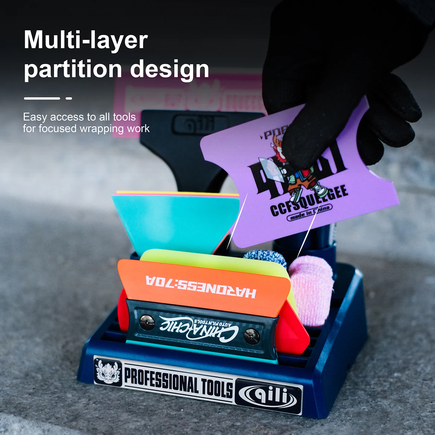 

Car Wrap Squeegee Storage Box Vinyl Film Application Tool Display Holder Automobile Window Tint Water Wiper Holder Tray