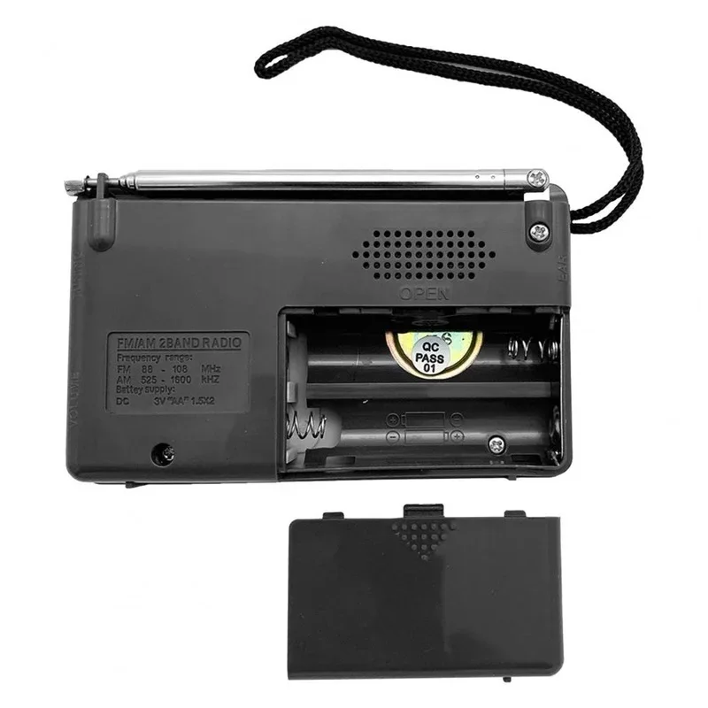 R2033 Pocket Size Low Power Consumption Built-in Speaker Full Band Mini Radio AM FM Recorder for Home Retractable Antenna