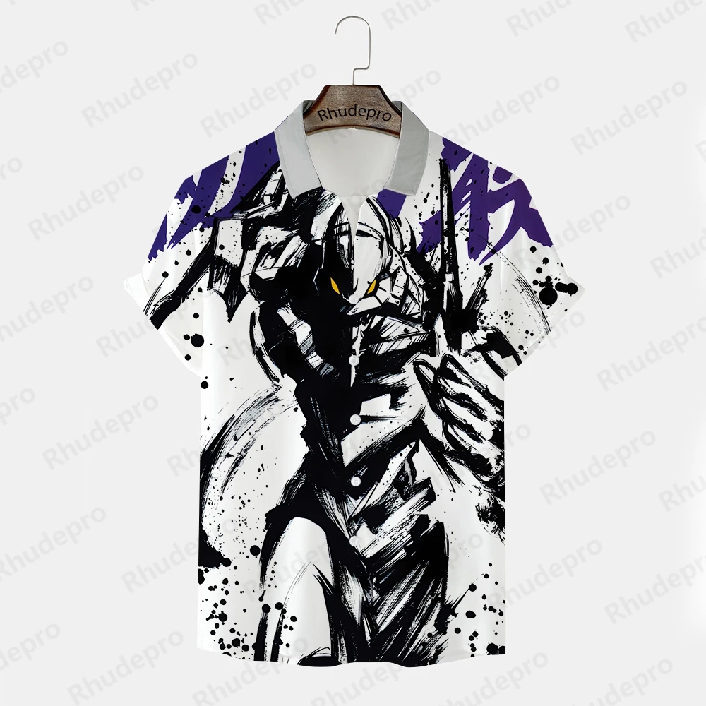 

Men's Shirt Streetwear Y2k Neon Genesis Evangelion Clothes Hip Hop Tops 2024 Shirts Gift 5XL Anime High Quality Clothing New