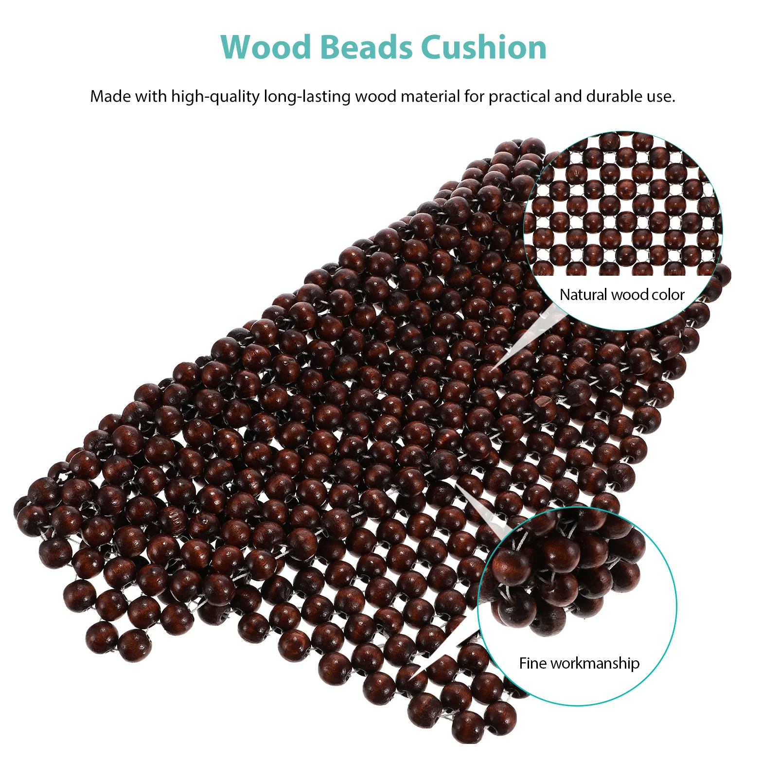 

1Pcs Car Seat Cushion Breathable Wood Beads Square Summer Cool Seat Pad for Comfortable Natural Wooden Cushion