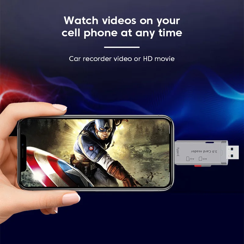 Elough 4 in 1 USB 3.0 Card Reader USB Type C To SD TF Memory Card Adapter High Speed Transfer Cardreader For Laptop Accessories