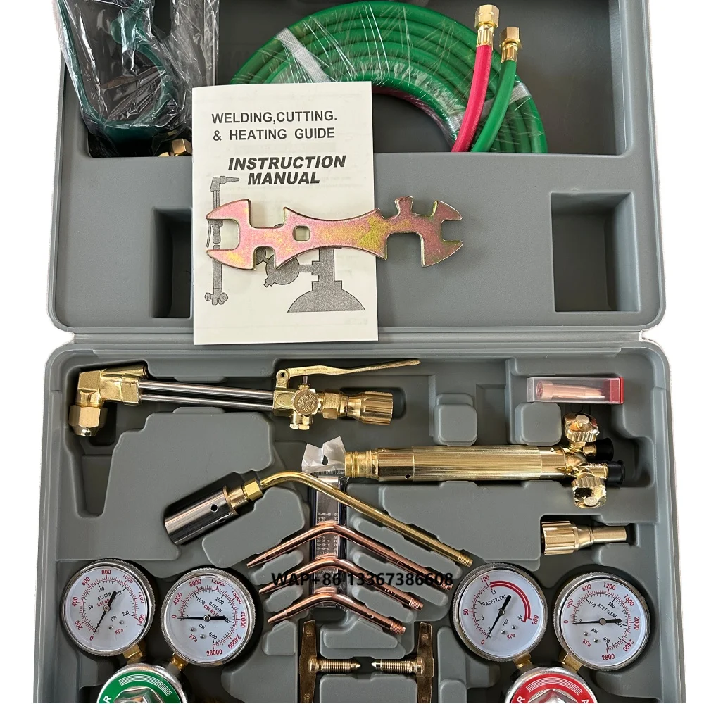 

63-2 Acetylene Propane Natural Gas Portable Combination Welding and Cutting Torch Plastic Box Stainless Steel Baking Tube Set