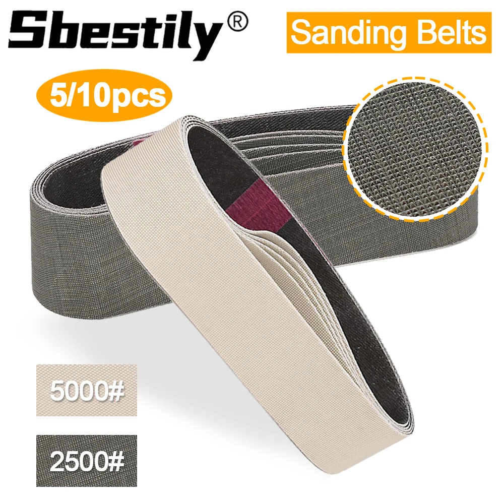 5/10pcs 30x330mm Sanding Belts Grit 2500/5000 Aluminum Oxide Abrasive Belts Polishing Sandpaper Accessory For Abrasive Tools