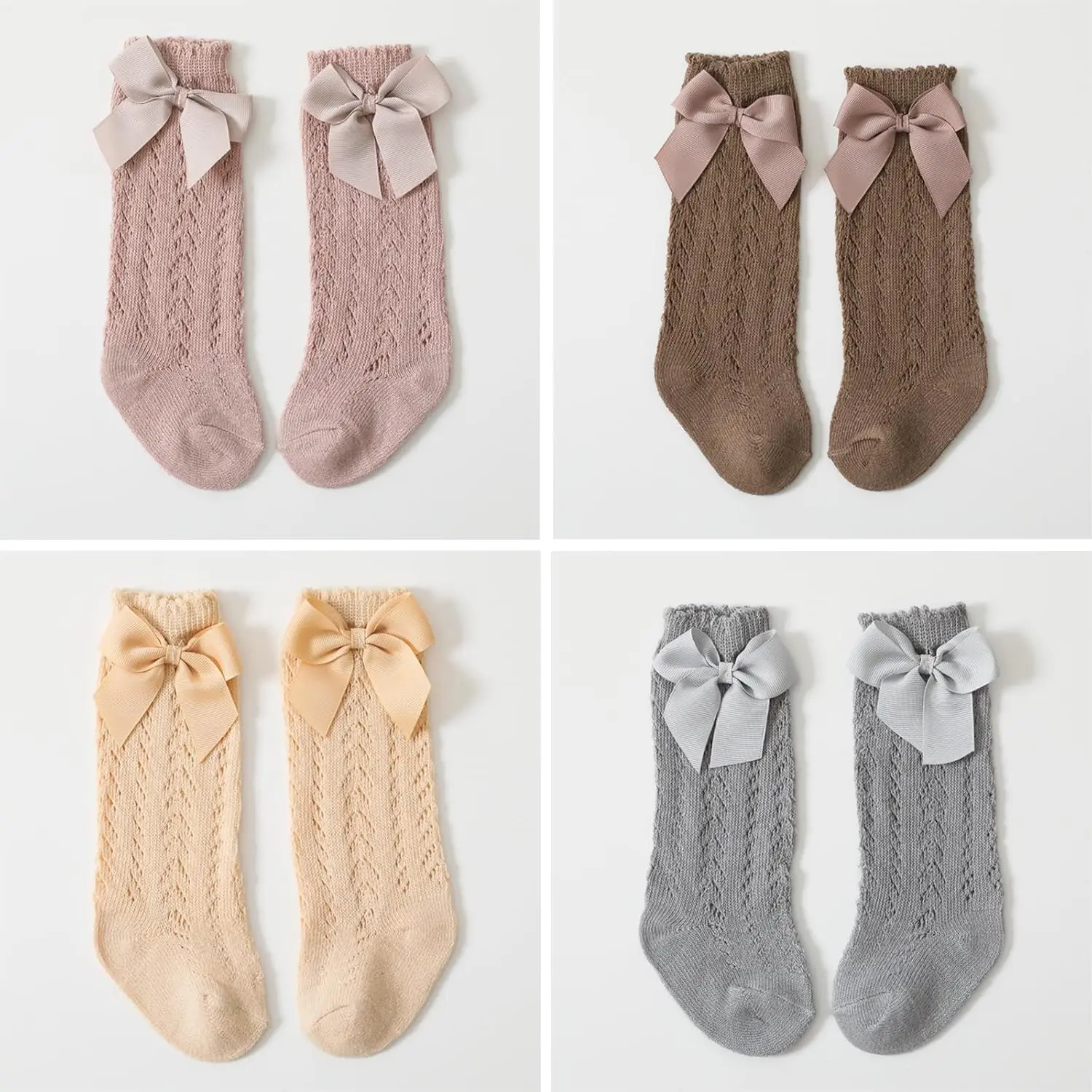 Baby Mädchen Kniestrümpfe Kleinkind Schleife Mesh Lange Strümpfe Kleinkinder Dünne Socken für Frühling Sommer
