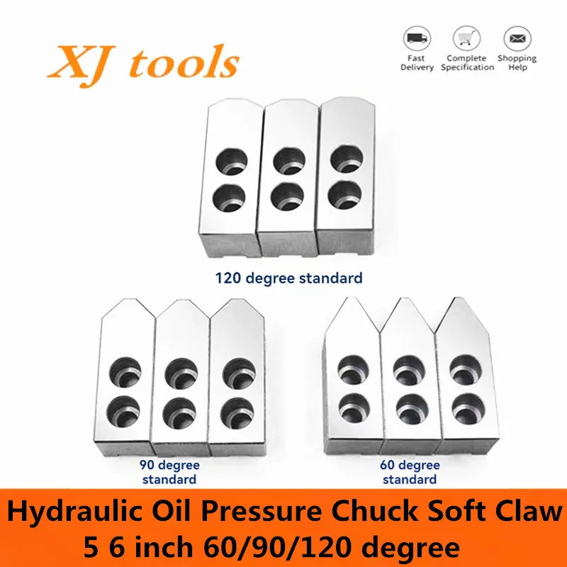 HOT Soft Claw Oil Pressure For Lathe 5 inch 6 inch 60/90/120 Degree Hydraulic Oil Pressure Chuck Soft Claw Mechanical CNC Lathes