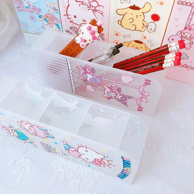 Imagem -03 - Lot Sanrio Melody Kitty Kuromi Pencil Case Kawaii Little Twin Stars Pencil Box Stationery Pen Holder Office School Supplies Pcs