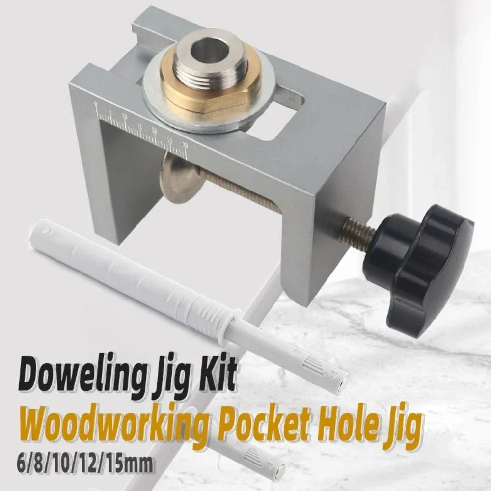 

6/8/10/12mm Size Doweling Jig Kit Hole Expanding Effective Drilling Pocket Hole Jig Locator Furniture Connecting Drill Guide