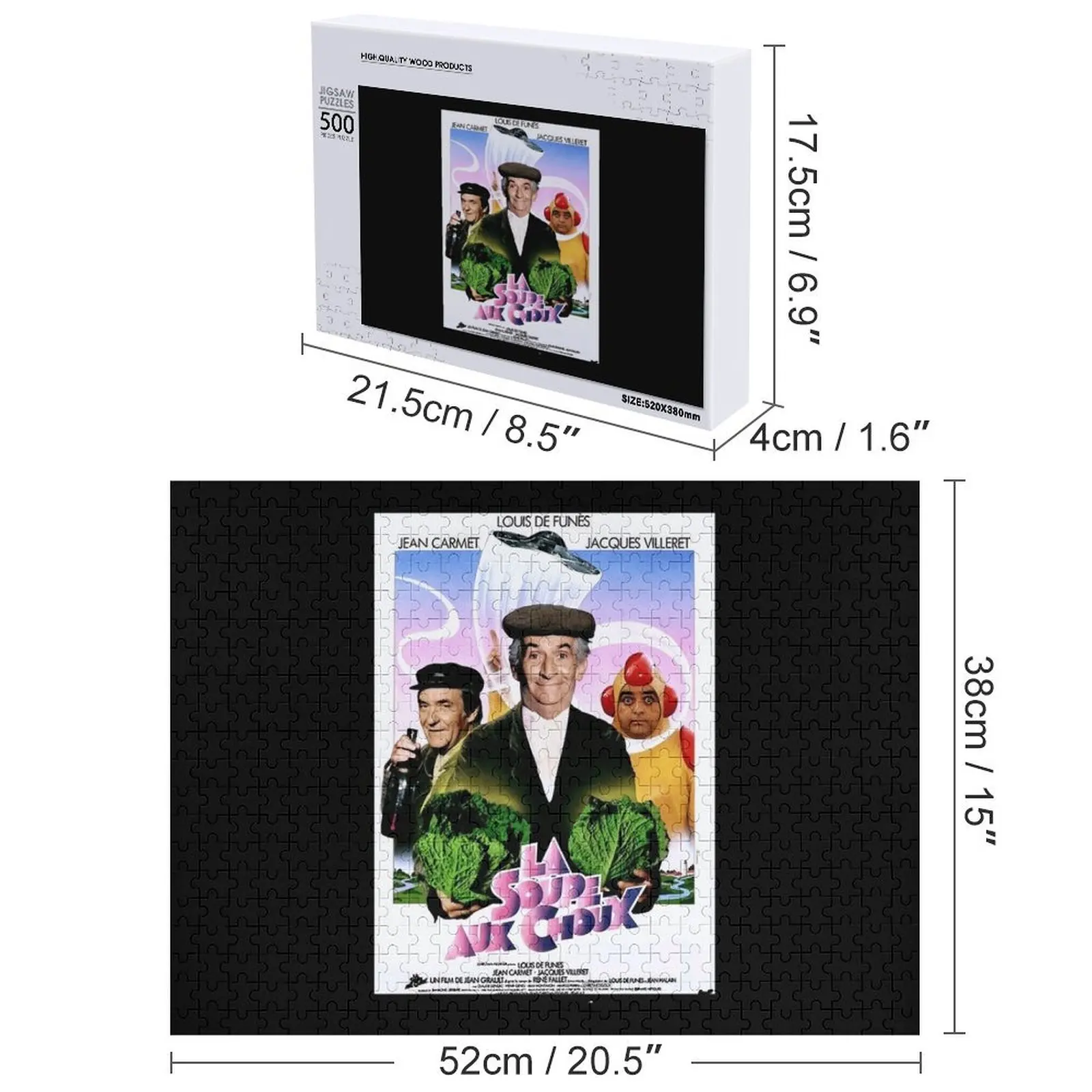 خمر Soupe Choux حساء الملفوف 1981 الكلاسيكية لويس دي فونيس ملصق الفيلم الكوميدي الكلاسيكي بازل قطع