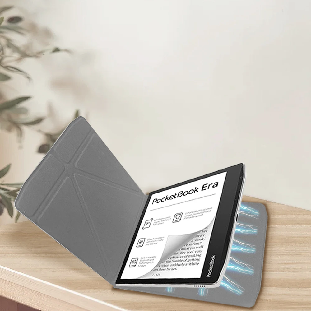 Cienka osłona z adsorpcją, etui ze skóry PU z składanym zamknięciem Y-Folded do PocketBook Era Color 700, tablet EReader PB700-U-16-WW PB700K3-1-WW, 7' — zdjęcie produktu 6