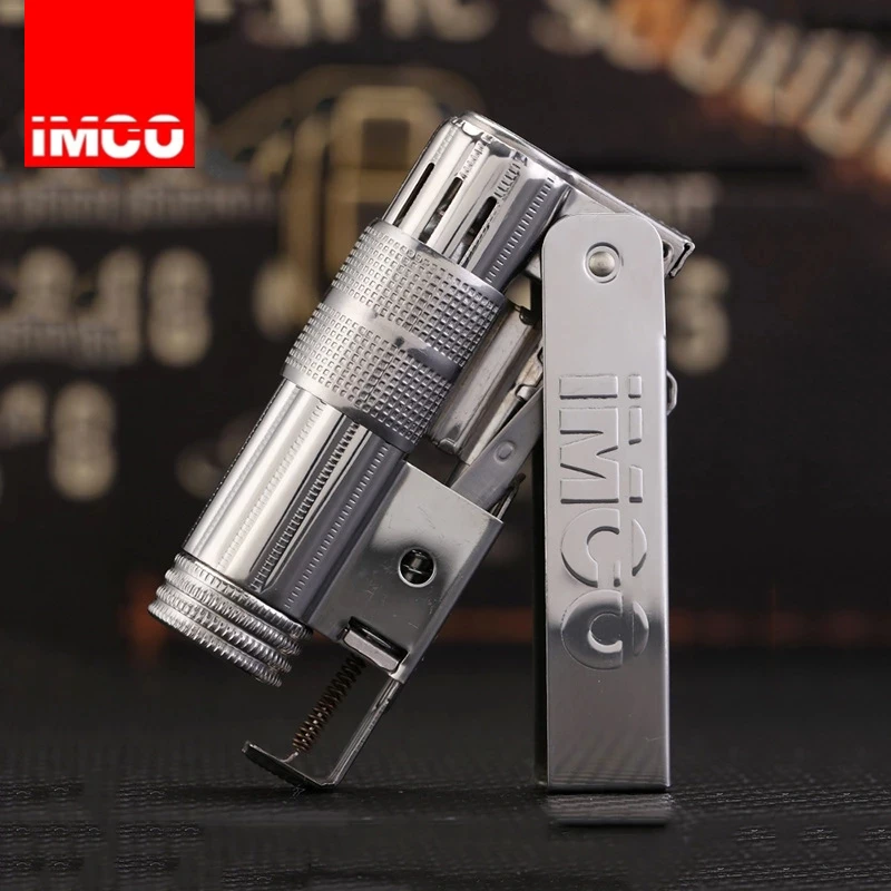 Original IMCO Kerosene Lighter Classic Retro Wheel Windproof Lighter Stainless Steel Mechanical Kerosene Lighter Men\'s Gadgets