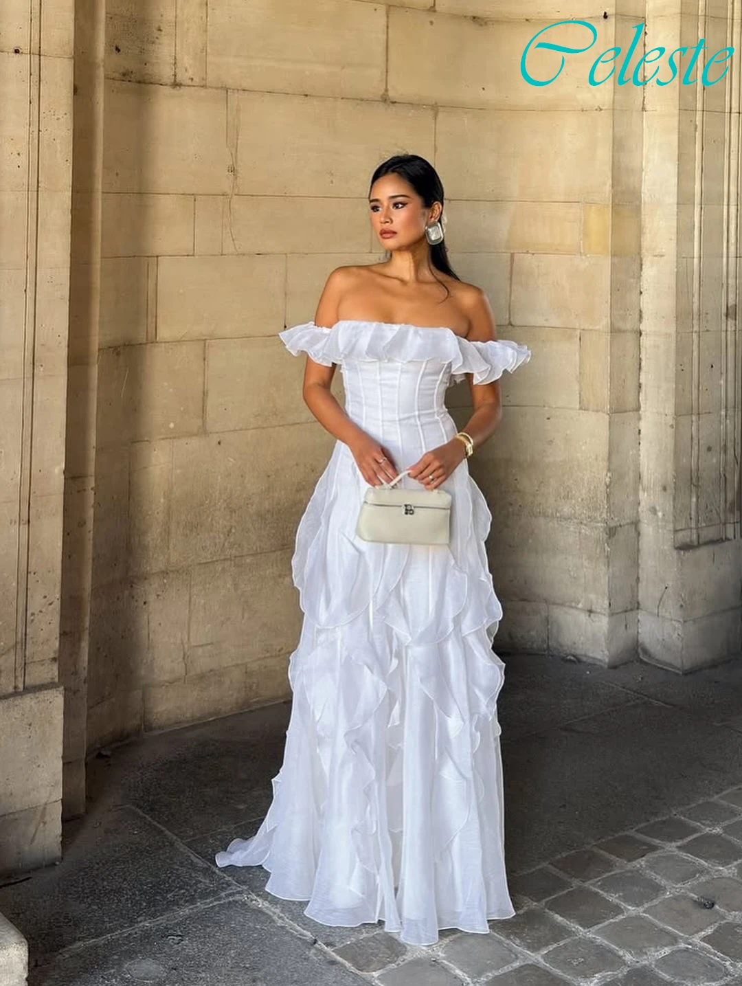 تخصيص ألف خط قارب الرقبة كاب كم فستان سهرة أنيق جودة عالية حساسة موضة فستان الحفلات مزاجه فستان الحفلة الراقصة #1