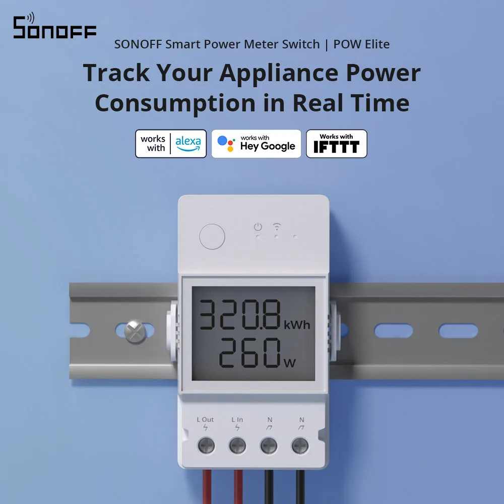 SONOFF POW Elite 16A 20A Wifi Switch Controller Real Time Power Consumption Monitor Measurement e-WeLink For Smart Home