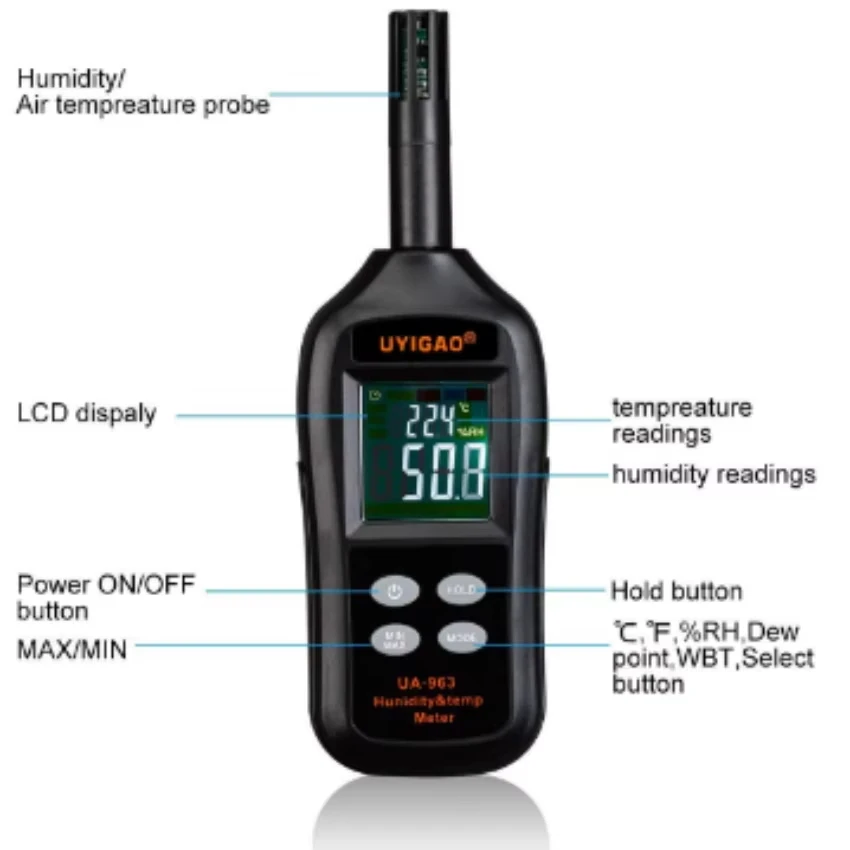 UA962 High Illuminance Meter Illuminance Tester Digital Intelligent High Precision Luminance Light Measuring Instrument