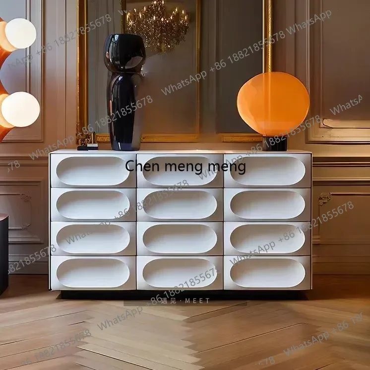 

Nordic design side cabinet, tea cabinet, entrance to the door, entrance cabinet, personalized and creative nine-bucket cabinet