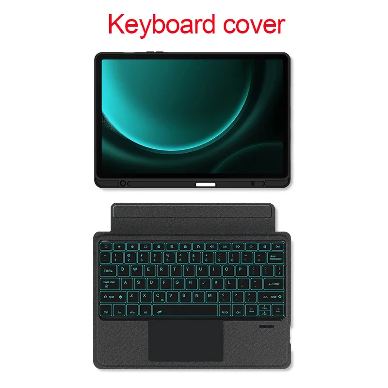 Detachable Magnetic Bluetooth Touchpad Backlight Keyboard Case for Samsung Galaxy Tab S10 S9 S8 S7 FE Plus A9 Plus A8 S6 Lite