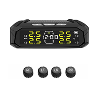 Solar Power Car TPMS Digital LCD Display Car Security Alarm Tire Pressure Monitoring System with 4 Sensors External