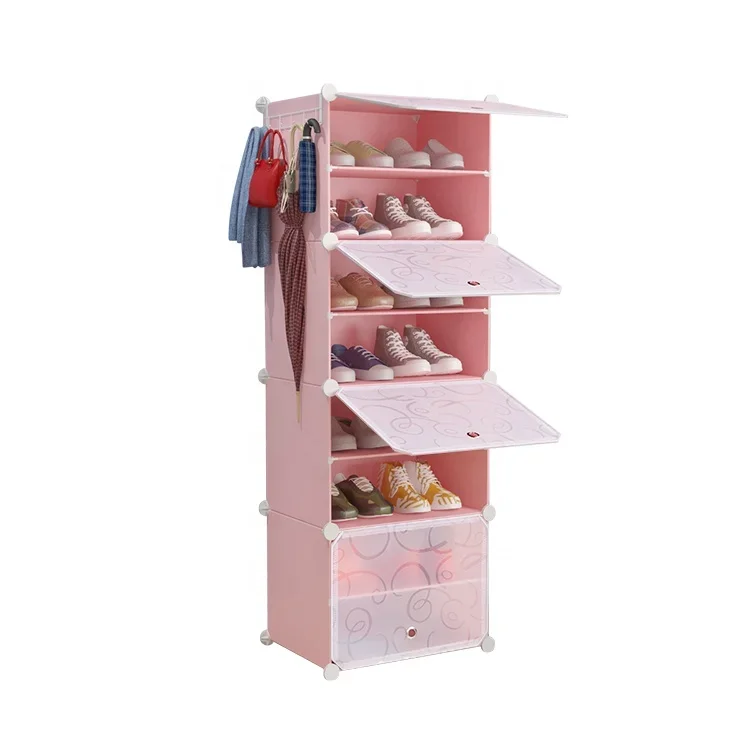 

'PP Panel DIY Portable Cheap Cube Storage Cabinets Factory Selling Plastic Shoe Rack