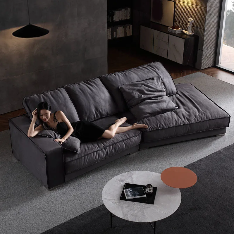 

Baxter special-shaped sofa large apartment living room oversized sitting deep budapest Italian light luxury sofa