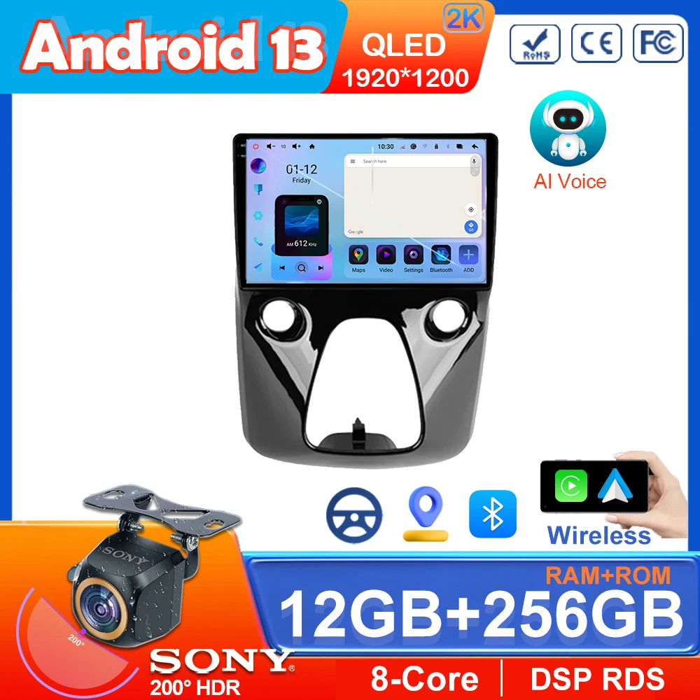 

Carplay For Peugeot 108 For Toyota Aygo B40 2014 - 2021 Car Radio Multimedia Video Player Navigation GPS Android No 2din DVD CPU
