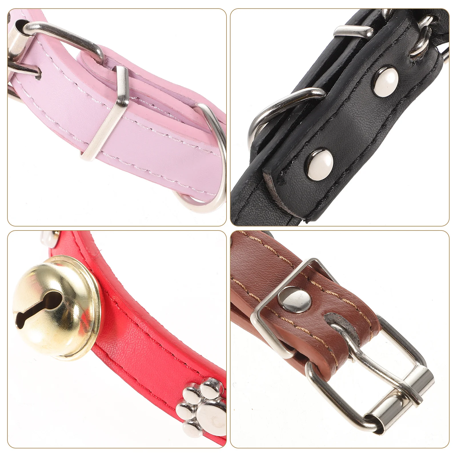 

4Pcs Non-Slip Adjustable Sheep Collars Livestock Safety Collars for Goat Cow Horse with Bells Sheep Collar Goat Collar