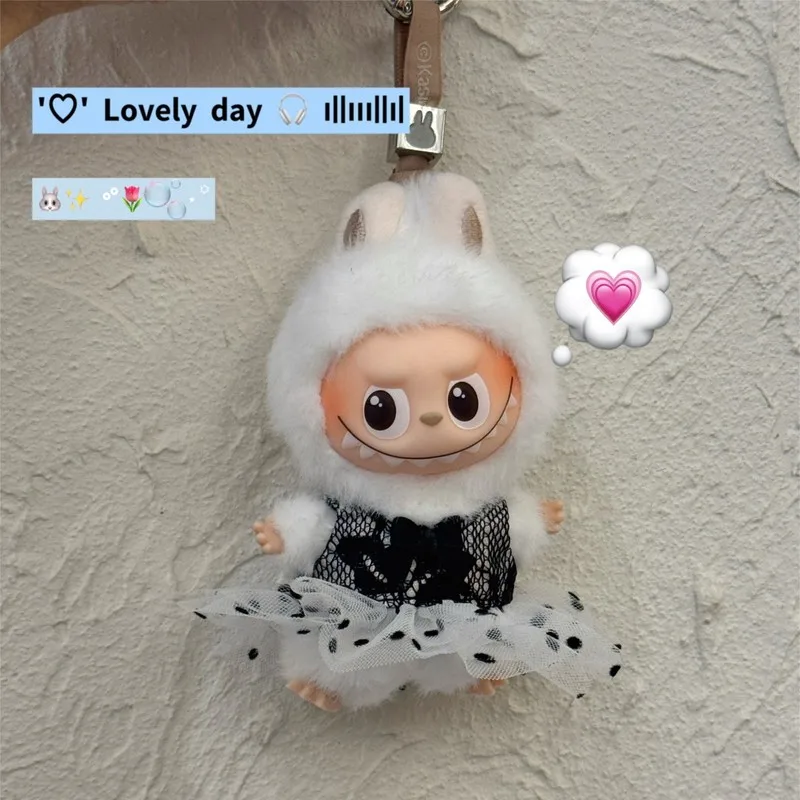 

New Arrival For Labubu 4.0 The Pin For Love Vinyl Doll Pendant Mesh Dress Doll Clothing Outfit Replace Decoration Girl Gifts