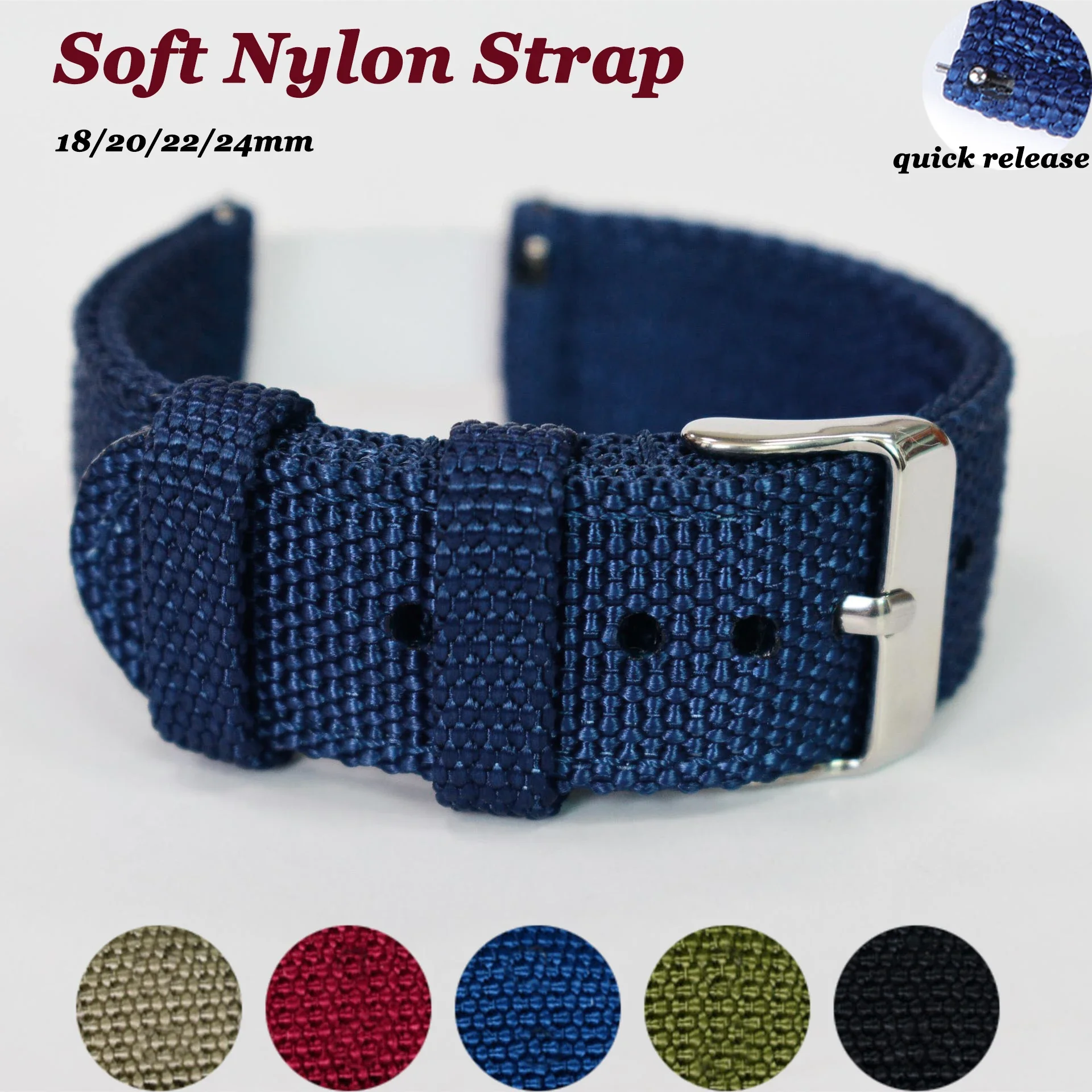 

Universal Strap 20mm 22mm Watch Band Nylon Canvas Woven Bracelet Relógio Masculino Sport Wristband Soft Watch Belt 18mm 24mm