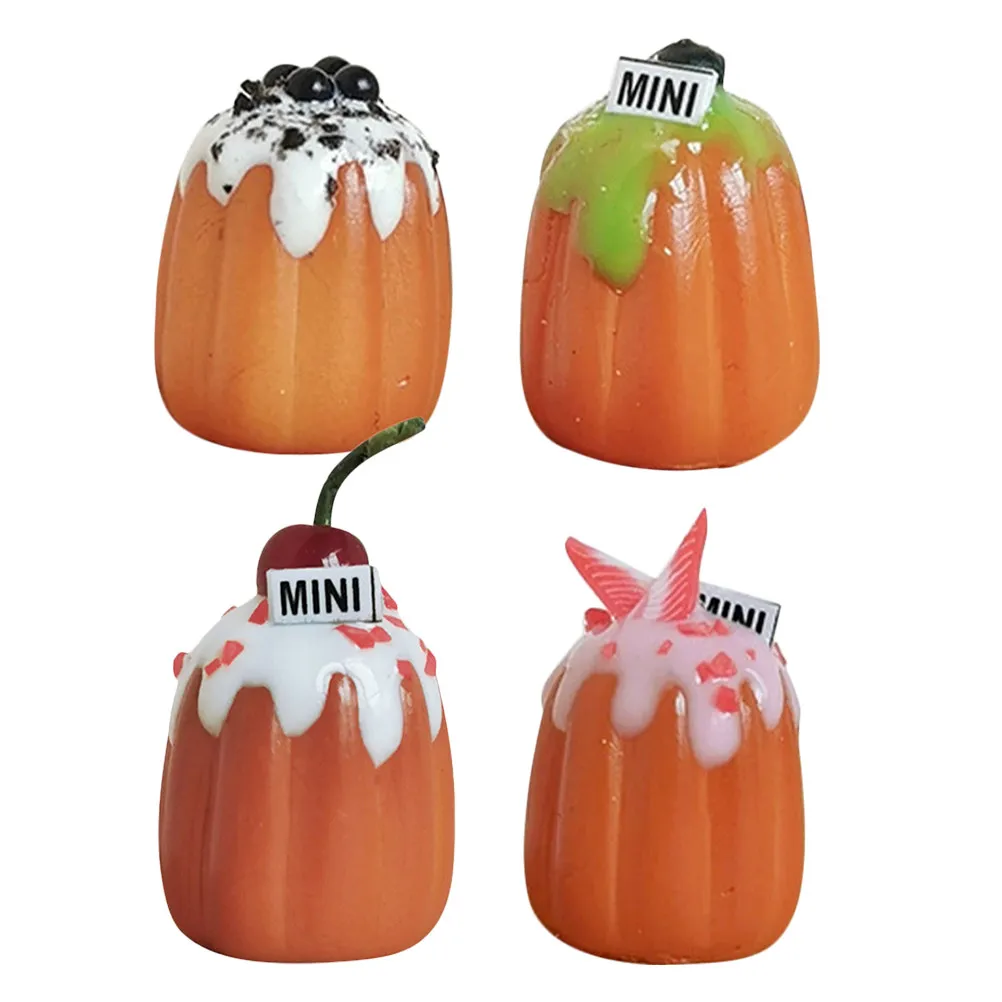 

Набор из 4 миниатюрных французских тортов-украшений: реалистичные имитации десертов для декоративных сцен и творческих игр