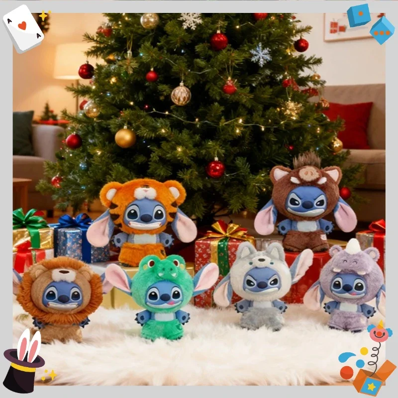 Disney Stitch Wild Animal Series Vinyl Plüsch Blind Box Niedliche Anime Peripherie Handgefertigte Desktop Ornament