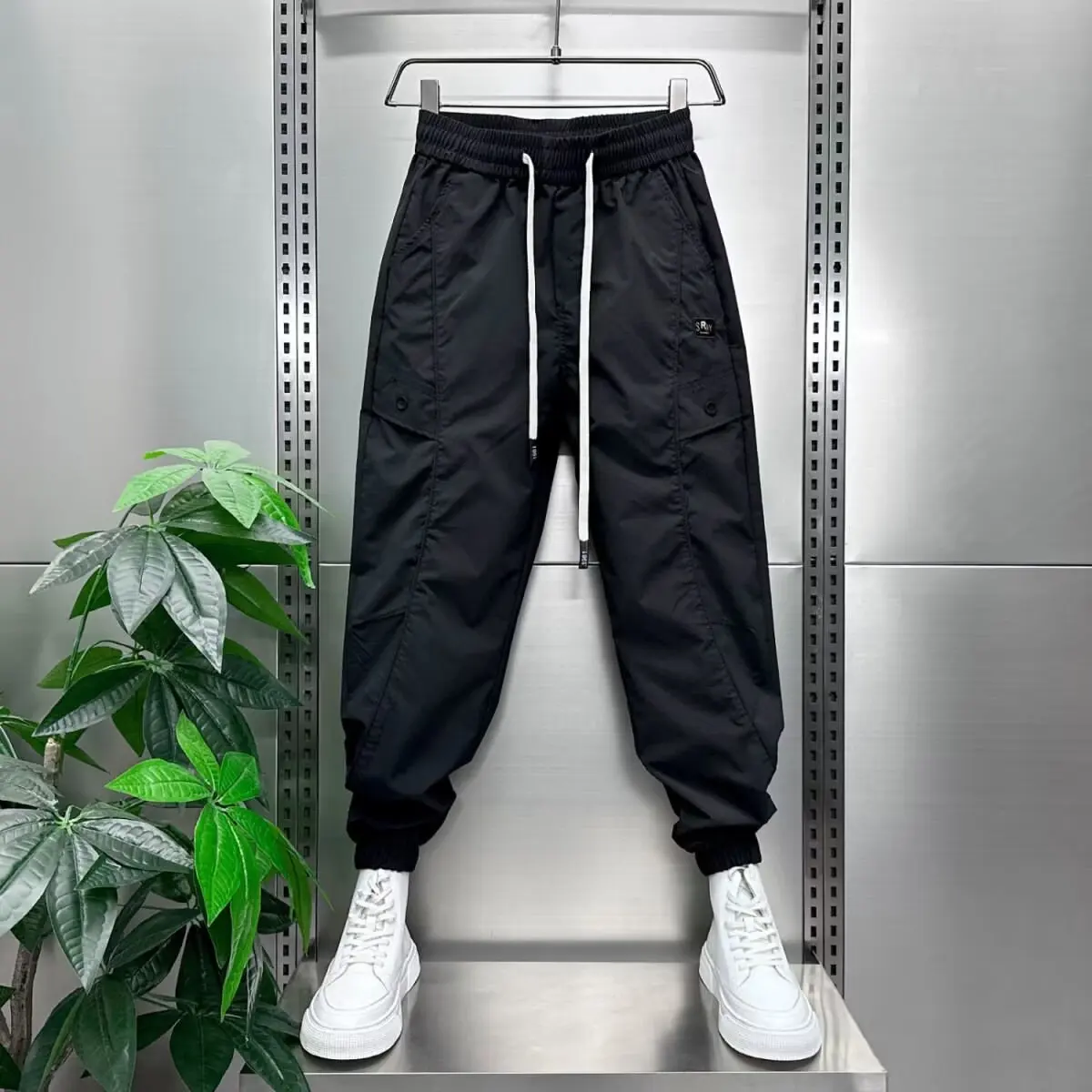 

Spring New Men's Casual Sweatpants Trend Loose Korean Version Showing Height Binding Feet Slim Fit Mens Joggers Hiphop Pants