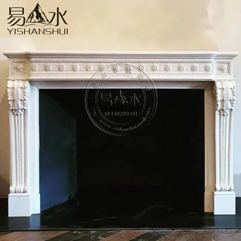 

Yy Marble mantel French style marble carved natural stone heating living room villa ornament European style