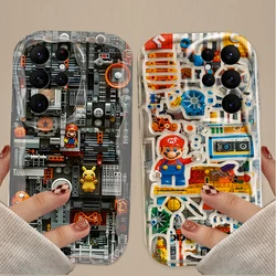 Building Blocks M-Marios Wave Case For Samsung Galaxy S24 Ultra S23 S22 Plus S21 S20 FE A25 A55 A35 A15 A16 A05 A05S A06 Cover