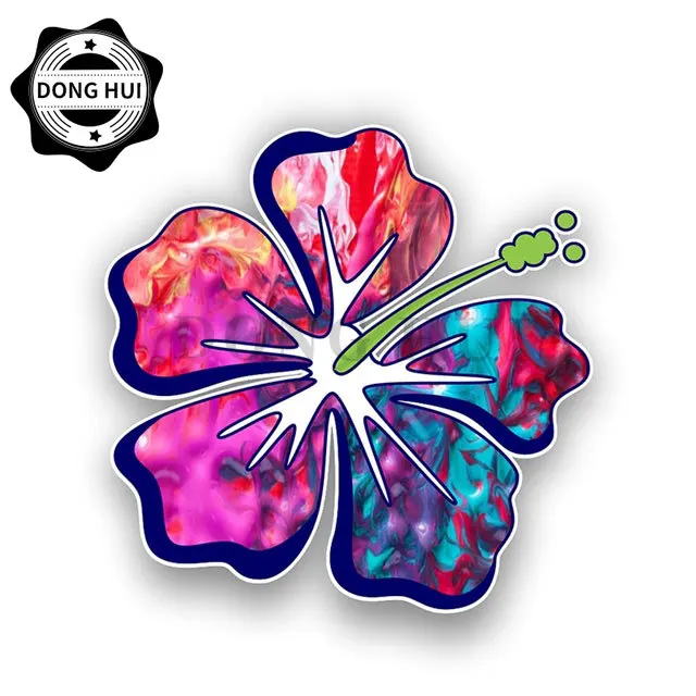 Hibiscus Flower Sticker Hawaii Sun Flower Kids Room Flower Shop Wall Sticker Motorcycle Refrigerator Helmet Laptop Mug Decal