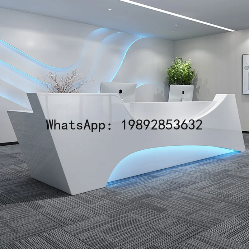 

X-21 painted reception desk, consultation and guidance counter, custom-shaped company cashier counter