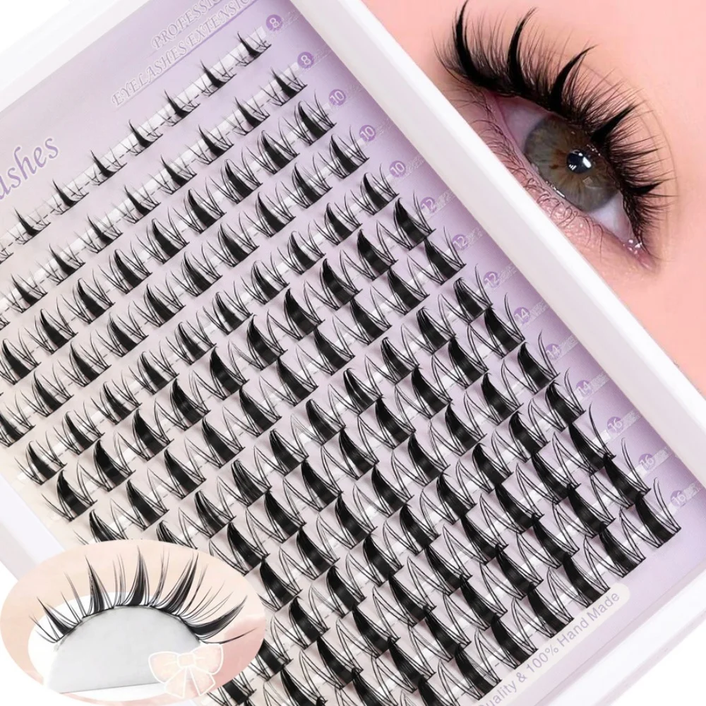 1 Box mit 140 Wimpernverlängerungssets 8-18mm Comic-Style Wimperngruppe C Roll - Breite DIY-Wimpernverlängerung für Anime-Zeichnungen