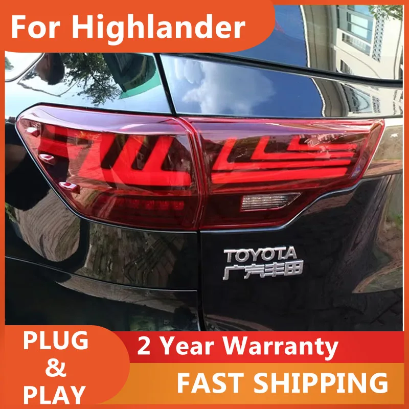 

Новые задние фонари для Toyota Highlander 2015-2019 (Kluger), в стиле Lexus, с динамическим указателем поворота
