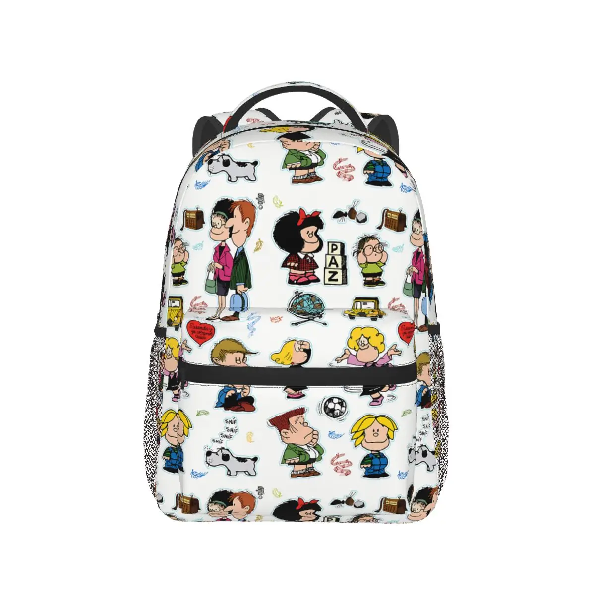 Characters Cute Knapsack for Men Women Anime Mafalda Books Backpack Female School