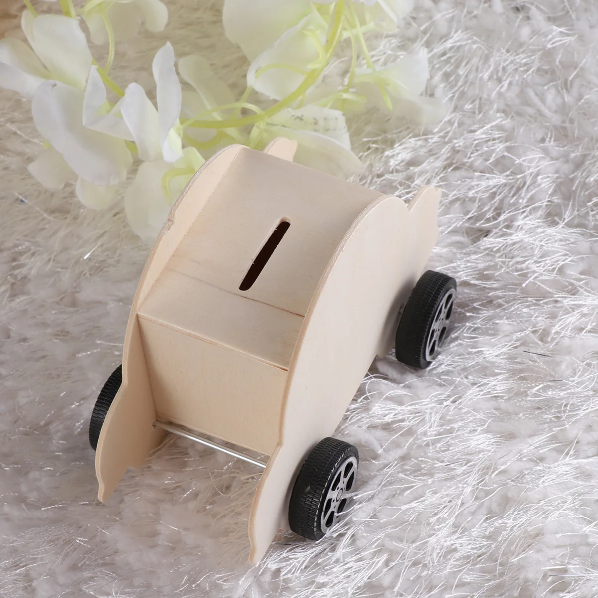 

DIY Wooden Car Piggy Bank Kids Colorable Money Saving Pot Creative Educational Gift for Imaginative Play and Art Projects