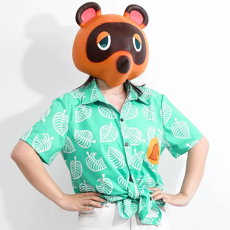 Unissex animal cruzamento t camisa tom nook cosplay camisa traje das mulheres dos homens manga curta topos oa2050