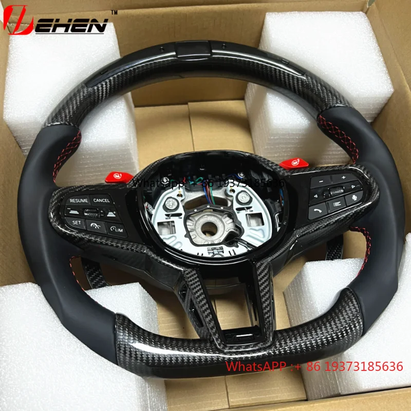 LED Car Steering Wheel Carbon Fiber Perforated Leather For Toyota Supra GR A90 A91 MKV MK5 MK4 2019-2026  Racing Sport Wheel