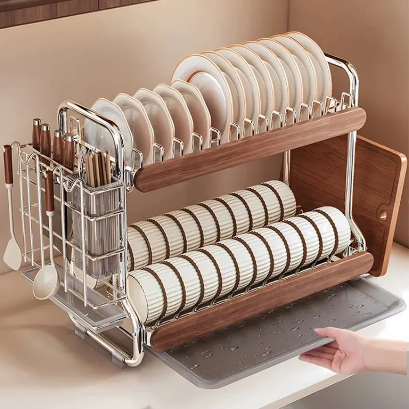 Knife Spoon Rack Metal Display Under Sink Kitchen Plates Dryer Holder Essentials Trinket Cosas Para El Hogar House Accessories