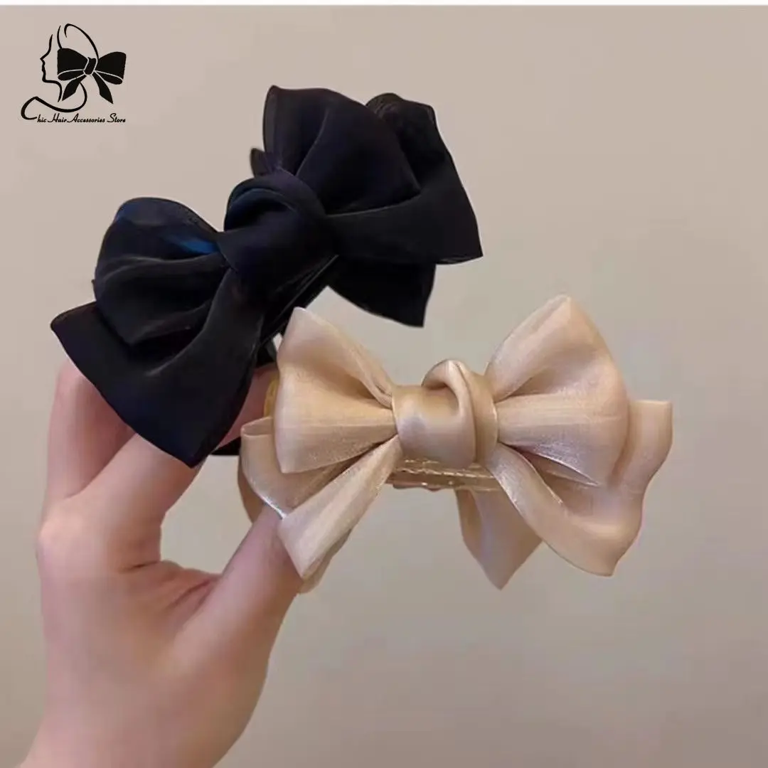 New Luxury Hair Clips Beauty Bow Hair Claw Sweet Girls Kawaii Hair Clip Women\'s  Claw Clamp Headwear Women Korean Scrunchie