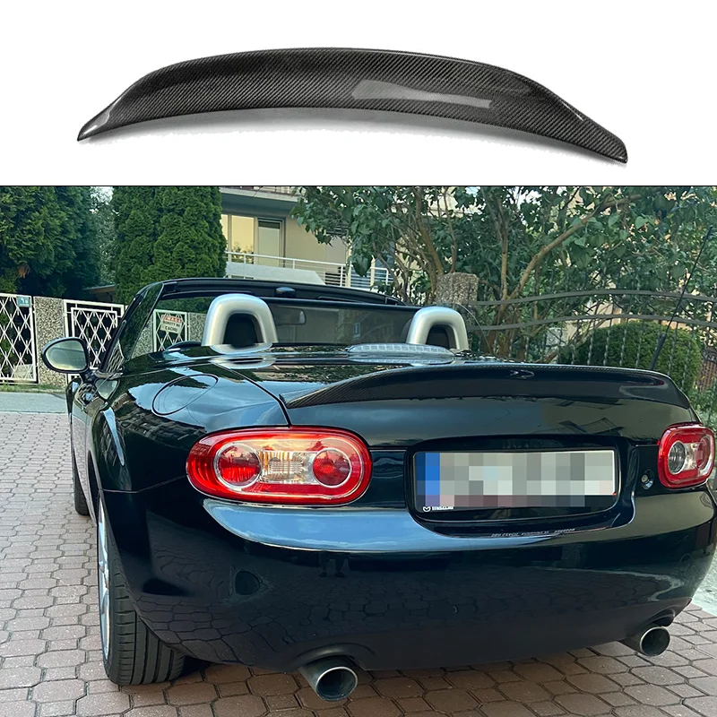 

Car-styling For MX5 NC NCEC Roster Miata EPA Type 3 Carbon Fiber Rear Spoiler Glossy Fibre Trunk Wing Lip(PRHT Hard Top Only)