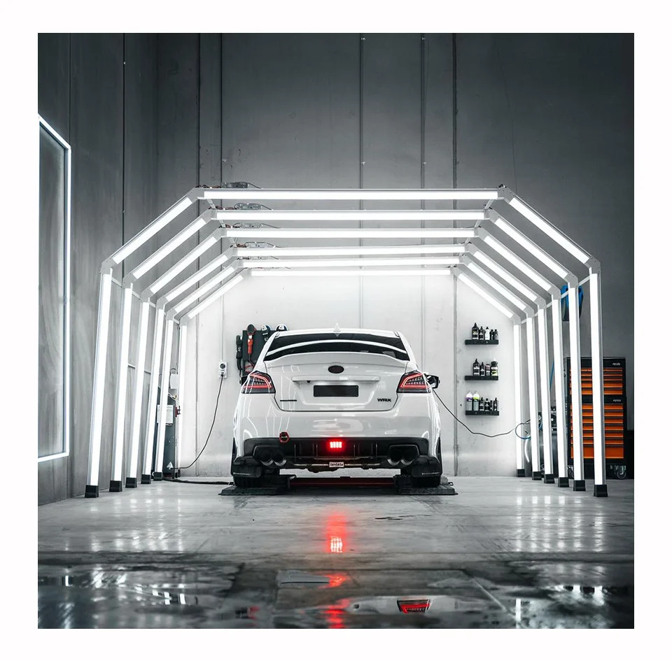 Car showroom and car detail shop tunnel lights