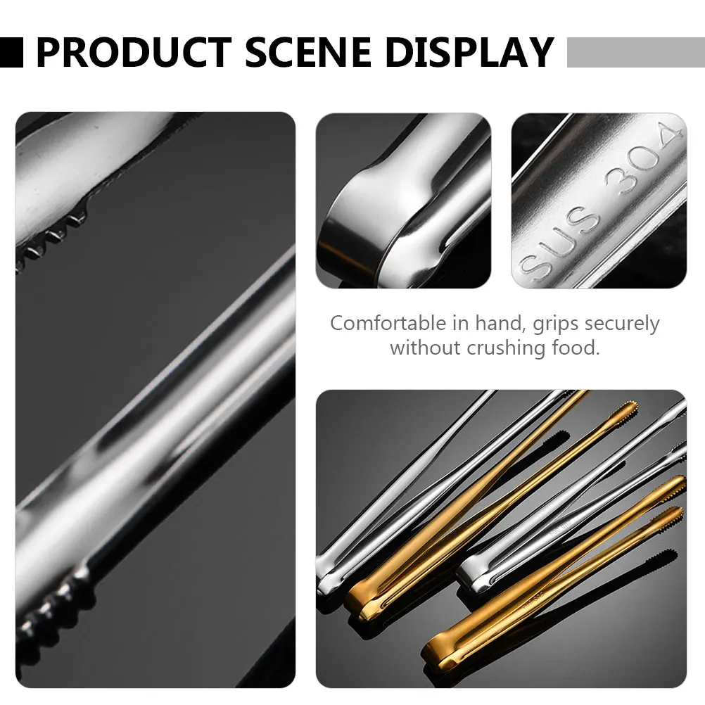 

2Pcs Stainless Steel Barbecue Food Clamps Bbq Tongs Heat Resistant Strong Grip Kitchen Steak Clamp for Outdoor Bbq Cooking