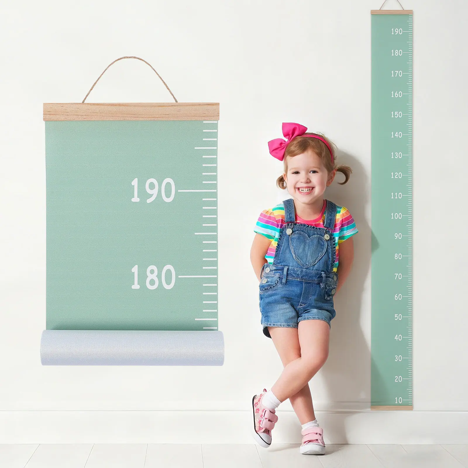 1Pcs Premium Wooden Height Chart Wall Hanging Growth Measurement Ruler for Children Home Living Room Nursery Decor