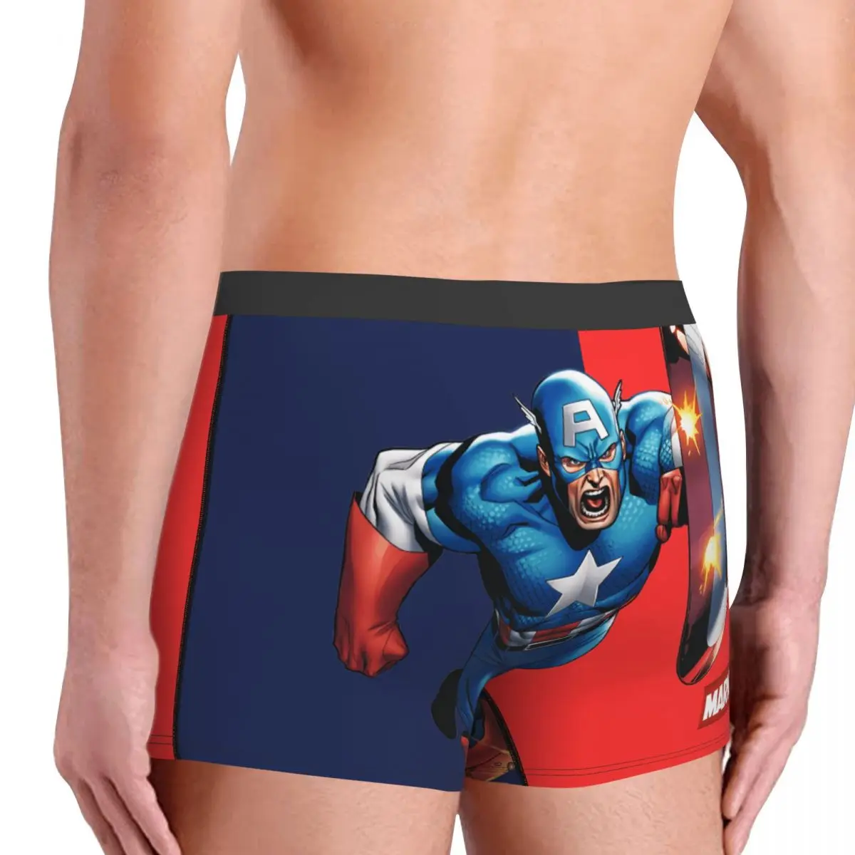 Disney Captain America Film Let's Go Underpants Cotton Panties Men's Underwear Sexy Shorts Boxer Briefs