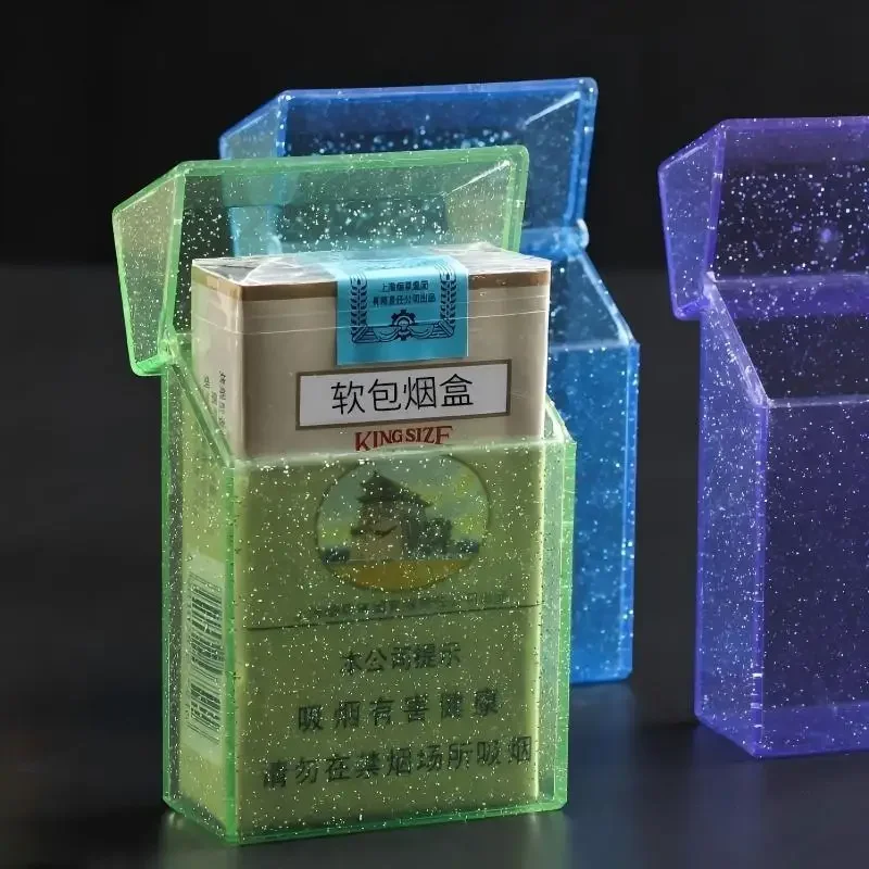 3-Color Combos Available Storage Box Wrinkle Resistant Waterproof Holder Case Clear Flip up Holder Box Anti-Dust Cigarette Tool